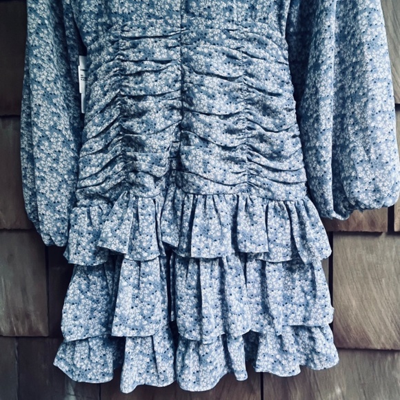 Revolve ASTR Tiered Ruffle Floral Mini Dress  Romantic Prairie Cottagecore S - Picture 16 of 16